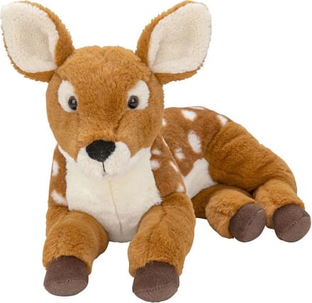 Nature Planet pluche knuffel hertje - 37 cm - bruin gestipt - bosdieren - Herten