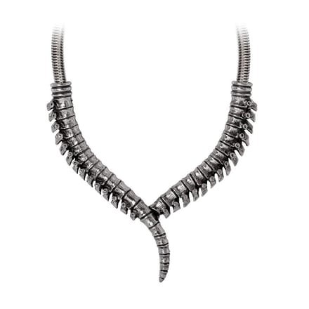 Alchemy Gothic - Gothic Halsketting - Thoracic Collar - voor Vrouwen - zilverkleurig