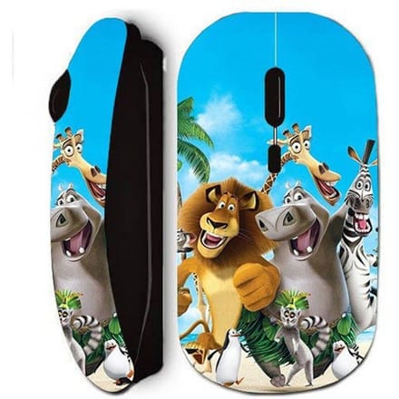 Souris Sans Fil - Madagascar - Anime Maniacase - Noir - Ergonomique - Optique