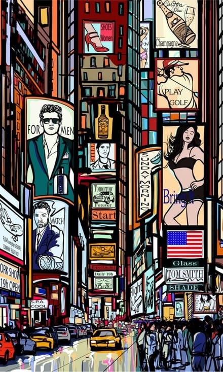Fotobehang - Times Square 150x250cm - Vliesbehang