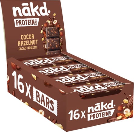 Nakd Protein Bar - Proteine Reep - Eiwitreep - Eiwitrepen - Cocoa Hazelnoot Protein - 720 gram (16 repen)