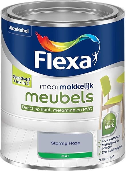 Flexa - Mooi Makkelijk Meubels Mat - Stormy Haze - Mengverf - 750 Ml