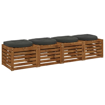 vidaXL - 4-Piece - Zitkussens - 4 - st - 100% - Polyester - Antraciet - 45 - x - 45 - x - 5 - cm