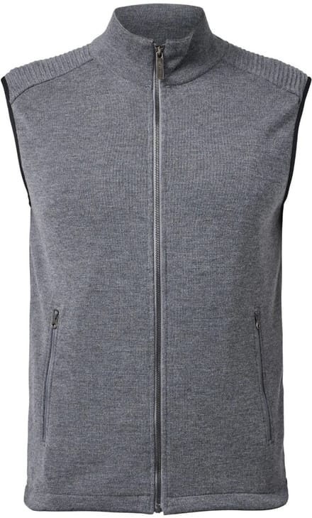 Ivanhoe mouwloos vest Ralf Full Zip Grey voor heren van wol - Grijs