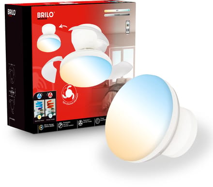 BRILONER Raven - Plafondventilator met verlichting - LED plafondlamp met ventilator - ventilator lamp zomer- en wintermodus - dimbaar - CCT - Ø44cm - wit