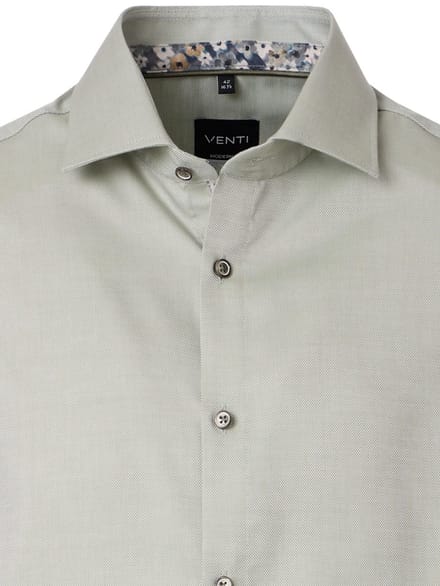Groen Venti Overhemd Kent Kraag Met Motief Modern Fit - L