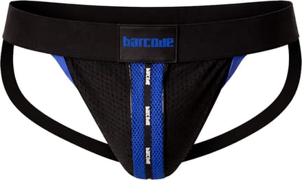 Barcode Berlin Mesh Jock Tel Black-Blue - MAAT S - Heren Ondergoed - Jockstrap voor Man - Mannen Jock