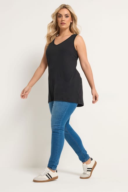 Yours Zwarte Core Hemd Met Vhals Size 42