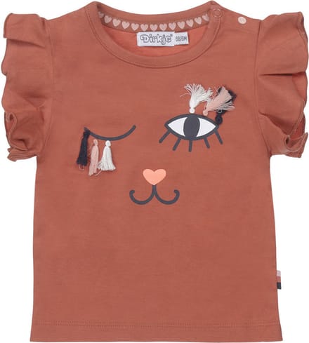 Dirkje - Meisjes shirt - Dusty rust - maat 56