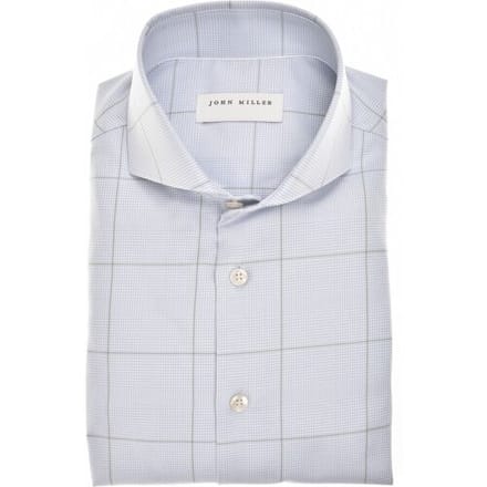 John Miller Overhemd Check Pattern Cotton Non-Iron Licht Blauw / male