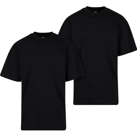 Urban Classics - Tall 2pack Heren Tshirt - 5XL - Zwart/Zwart
