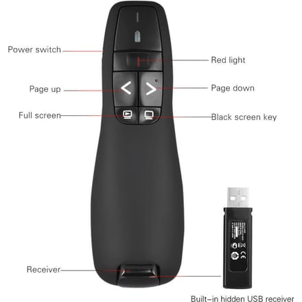 10st 2,4GHz draadloze PPT-presentator USB-afstandsbediening presentatiemuisaanwijzer gray