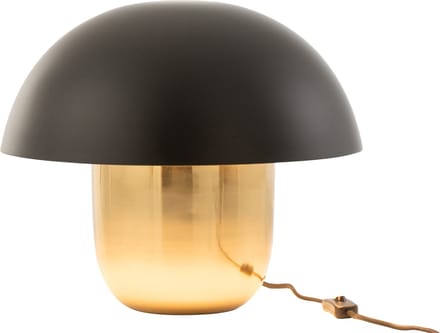 J-Line tafellamp Paddenstoel - ijzer - zwart/goud - small
