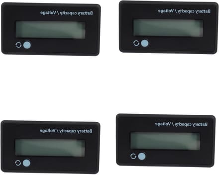 Batterij Indicator - Capaciteit Meter - Accu Status Controleren - Universele Spanning - 4 Stuks - Zwart