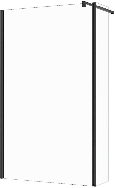Vente-unique Inloopdouchewand met draaipaneel - Mat zwart - 6 mm glas - (120 + 40) x 200 cm - DAREN