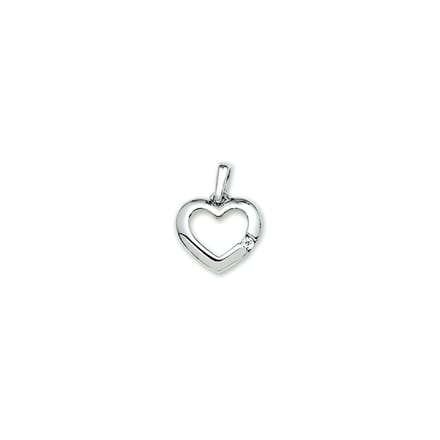 hanger hart zirkonia zilver gerhodineerd