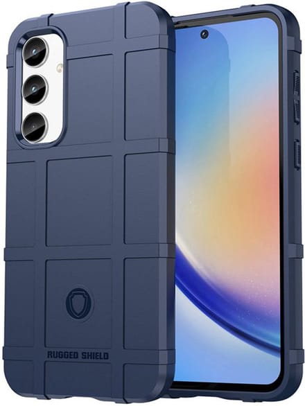 MobyDefend Hoesje - Geschikt voor Samsung Galaxy A35 - Rugged Shield TPU Backcover - Blauw