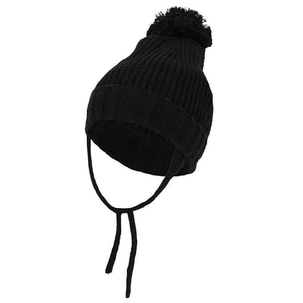 Wintermuts jongens - Ribbed - Pompon - 2 t/m 8 jaar - Zwart / 4/8 Jaar