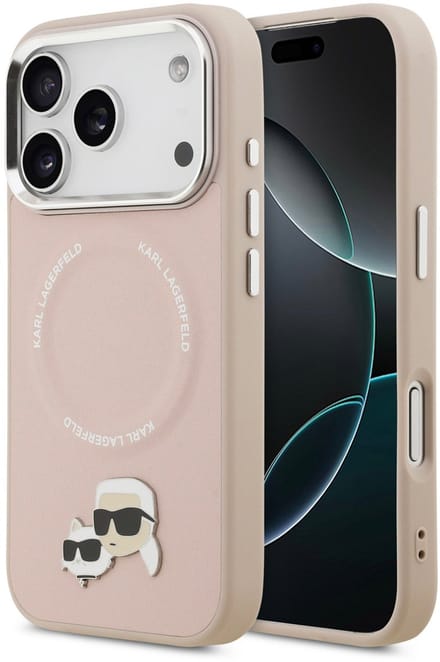 MagSafe hoesje voor Apple iPhone 17 Pro Max, Karl Lagerfeld, Karl & Choupette Pins, Roze