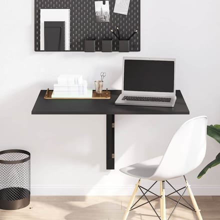 Wandmontage Klaptafel Zwart 100 x 60 x 56 cm Bewerkte Houtsoort