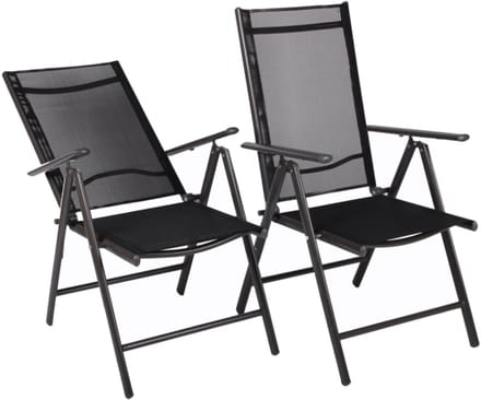 Gardington Tuinstoelen - 2 stuks - verstelbaar en opklapbaar – Antraciet