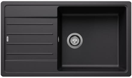 inbouwspoelbak 86cm zwart silgraniet - blanco - 526087