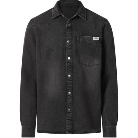 ESMARA MEN Denim heren overhemd (Zwart, M)