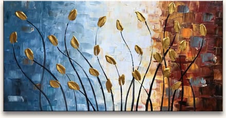 Handgeschilderd schilderij Olieverf op Canvas - Gouden Tulpen