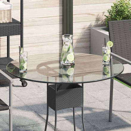 vidaXL - Tafelblad - van - gehard - glas - 800 - mm - rond