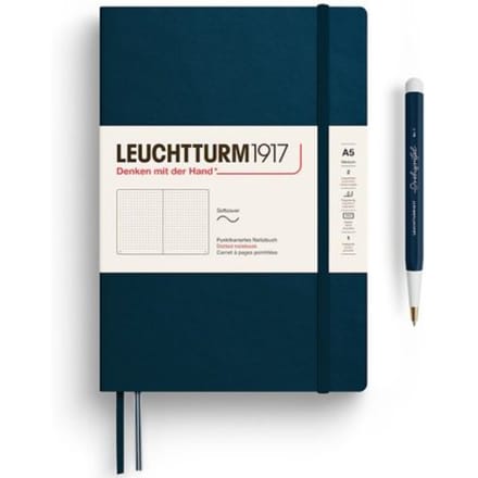 Leuchtturm1917 notitieboekje, softcover, medium a5, dotted, diepzee blauw