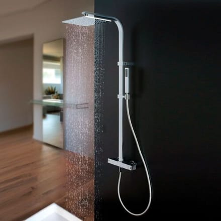 Kronenbach shower system square, with thermostat and overhead shower 23147001KB