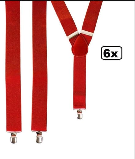 6x Bretel rood