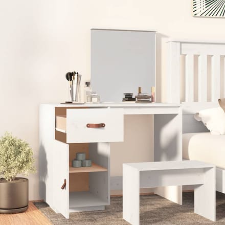 vidaXL - Kaptafel - 95x50x134 - cm - massief - grenenhout - wit