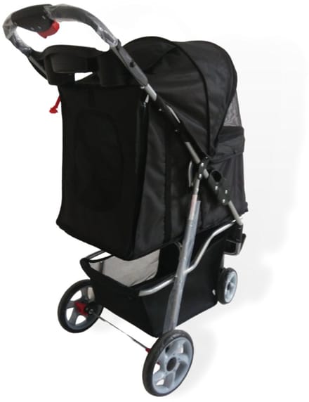 Topmast Hondenbuggy Modern - Zwart - 3 Wielen