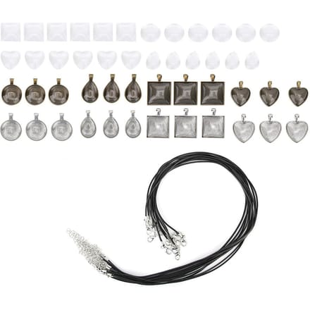60 stuks DIY Ketting Basis Bakje Hanger Vorm Ketting Sieraden Maken Accessoire gray