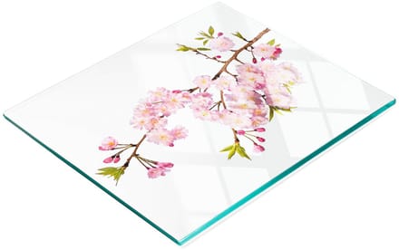 Keukenplank van gehard glas met decoratieve afbeelding van wilde rozen, 60x52 cm