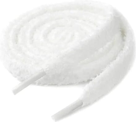 Fluffy Veters Wit - 140cm - SneakersAdept - Fluffy Laces - Wit - Microvezel - Voor meerdere sneakers geschikt - 15mm breed