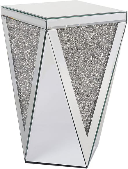 LUXEY - Bijzettafel - Zilver - Glas