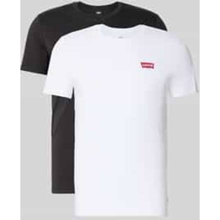 Slim fit T-shirt van pure katoen model '2PK CREWNECK GRAPHIC'