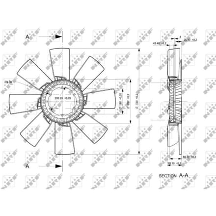 Ventilatorwiel, motorkoeling NRF 49839