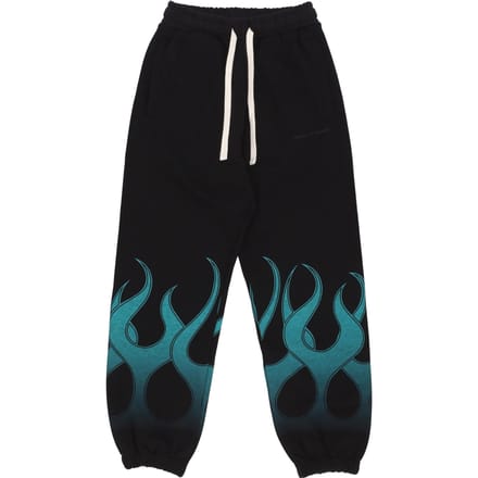 Lichtgewicht heren trainingsbroek Flames Pants Zwart/groen