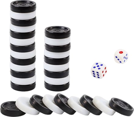 Damstenen en Dobbelstenen - Damschijven - Dammen - Plastic - 22 mm