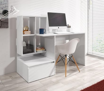 Meubella - Bureau Pierre 2 - Wit - 145 cm