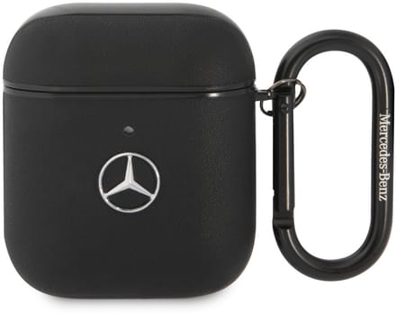 Mercedes-Benz Airpods - Airpods 2 Case - Genuine Leather - Black Hook - Black