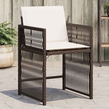 vidaXL - Tuinstoelen - 4 - st - met - kussens - poly - rattan - bruin