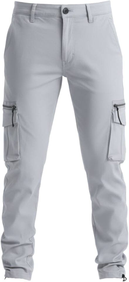 OMBRE Broek - Regular Fit - Katoen - Rits Lichtgrijs S