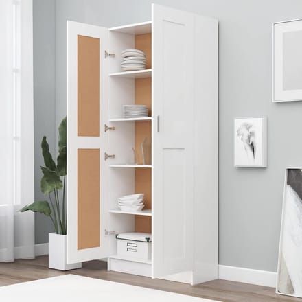 vidaXL - Boekenkast - 82,5x30,5x185,5 - cm - bewerkt - hout - wit