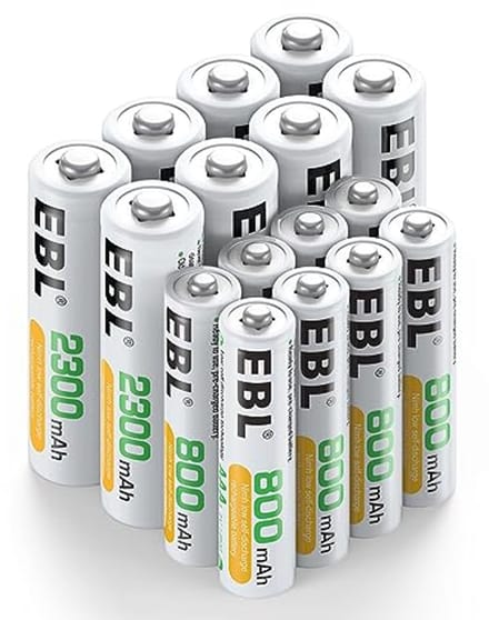 Oplaadbare AA en AAA batterijset - 16 stuks - Perfect voor duurzame energieoplossingen