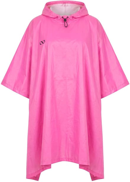 Laurasøn - Dames - Functionele regencape unisex print capuchon - Neon-fuchsia - Maat 1