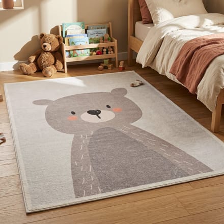 Little Olly Wasbaar kindervloerkleed- Simba Bear Beige - 80x150cm